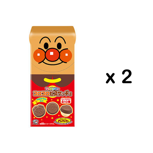 2024.1.31Fujiya Anpanman Baby Chocolate Biscuit不二家面包超人巧克力蘑菇力2盒 34gx2boxes