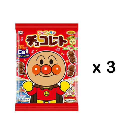 Fujiya Anpanman Baby Chocolate Combo不二家面包超人护齿巧克力3包组合 69gx3bags