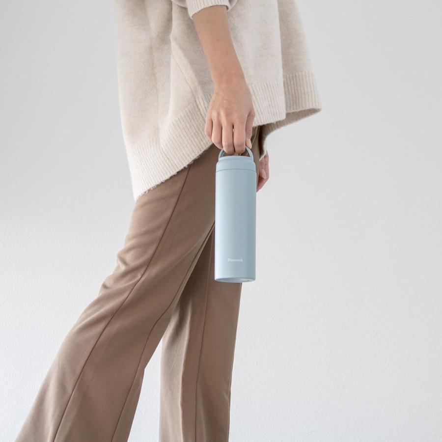 Peacock Stainless Steel Vacuum Insulated Bottle Screw Mug Type-White/Peacock真空层魔法瓶保温杯-雪山白 480ml