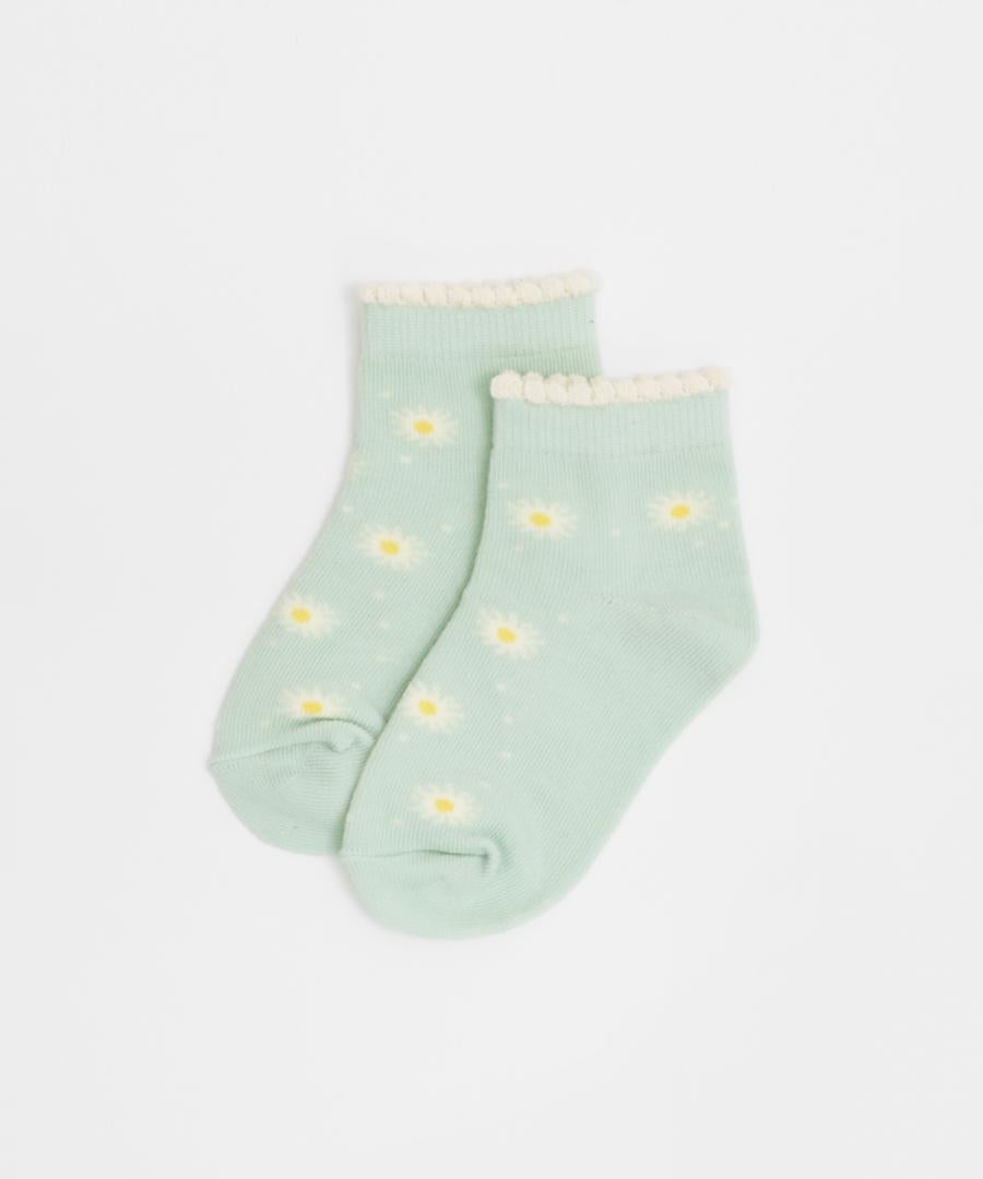 Stample Pale Flower Baby Ankle Socks 3Pairs/Stample花朵宝宝脚踝袜 3双装 11-13cm 0-1yr