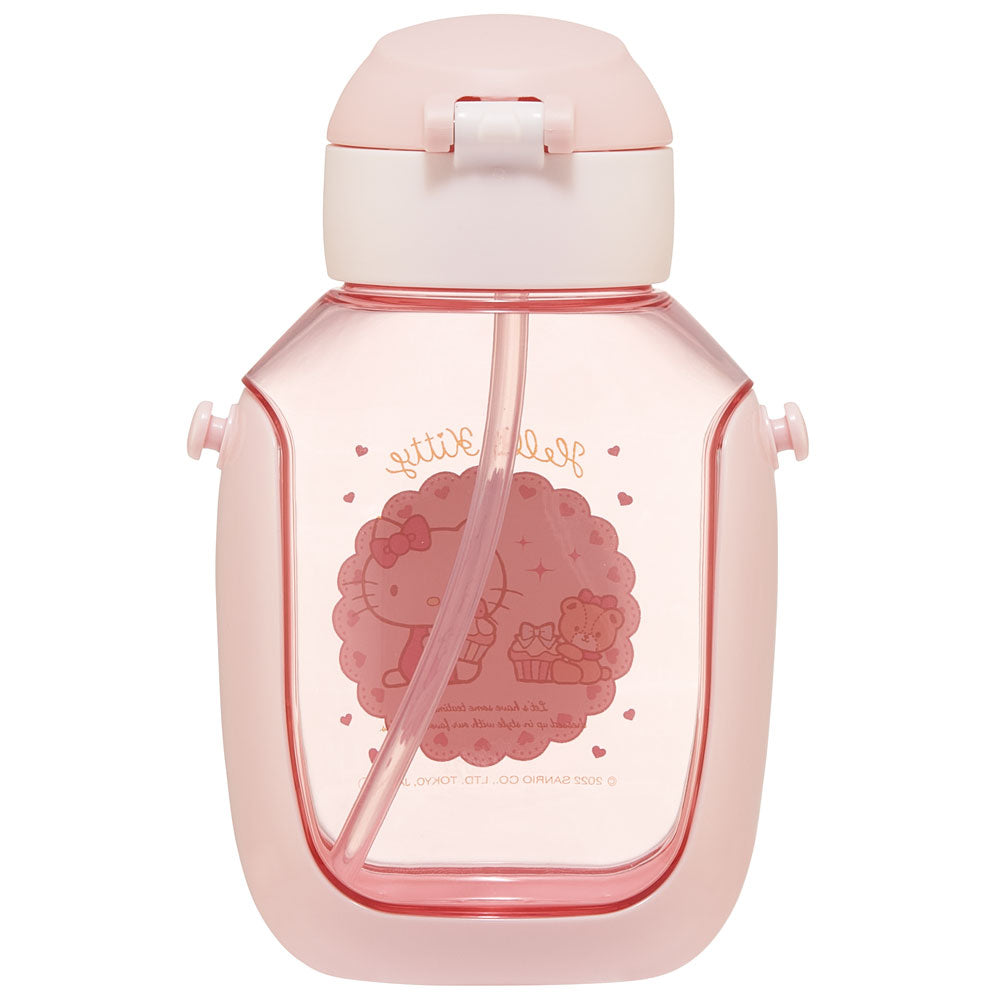 Skater One-Push Straw Water Bottle-HELLO KITTY/Skater一键式吸管水壶-Hello Kitty 530ml