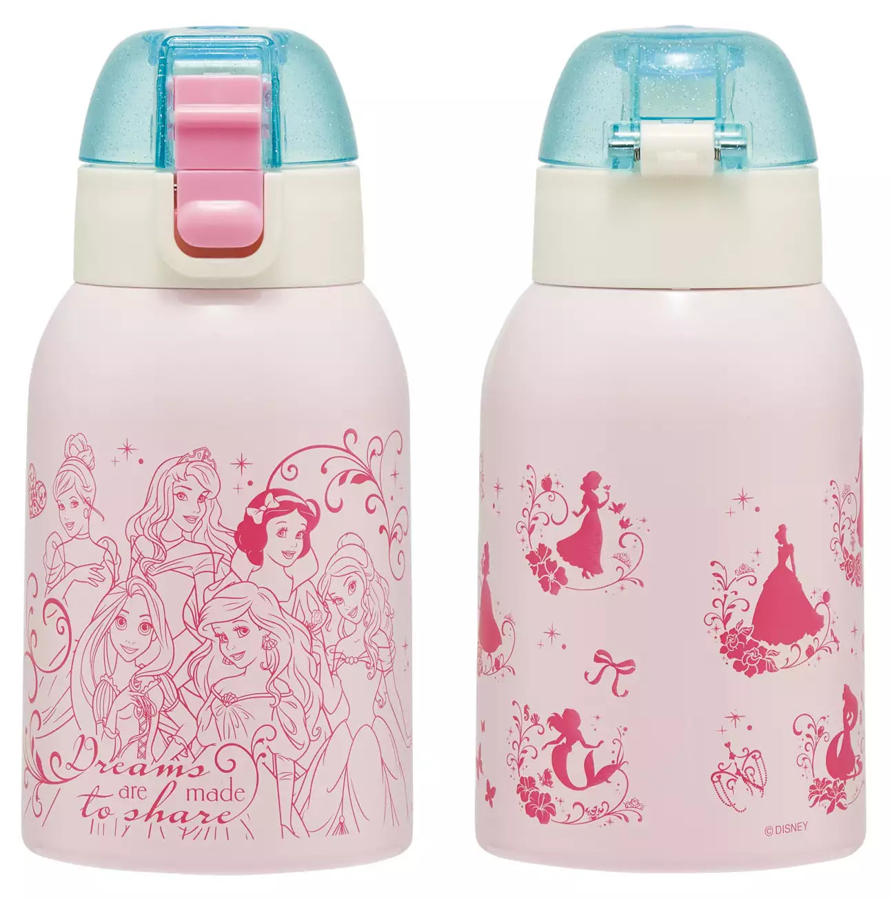 Skater Stainless Steel Water Bottle with Cover-PRINCESS/Skater不锈钢直饮保温水壶-迪士尼公主 400ml