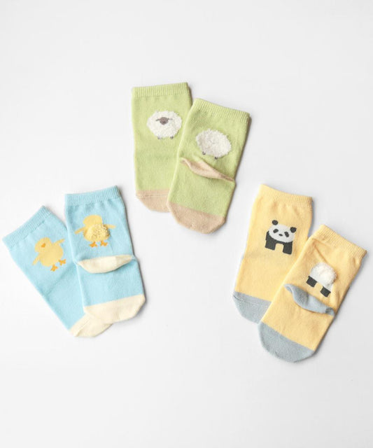 Stample Bushy Tail Baby Crew Socks Boys 3Pairs/Stample毛茸茸小动物尾巴宝宝袜 男宝款 3双装 11-13cm 0-1yr