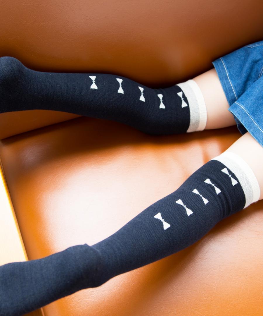 Stample Cat Knee High Socks-Black/Stample过膝长筒猫咪袜 黑色 16-18cm 4-6yrs