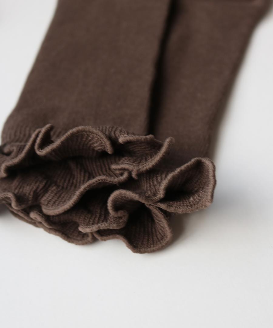 Stample Frill High Socks Pink&Brown 2Pairs/Stample荷叶边儿童及膝长袜 粉色&咖色 2双装 1-6yrs