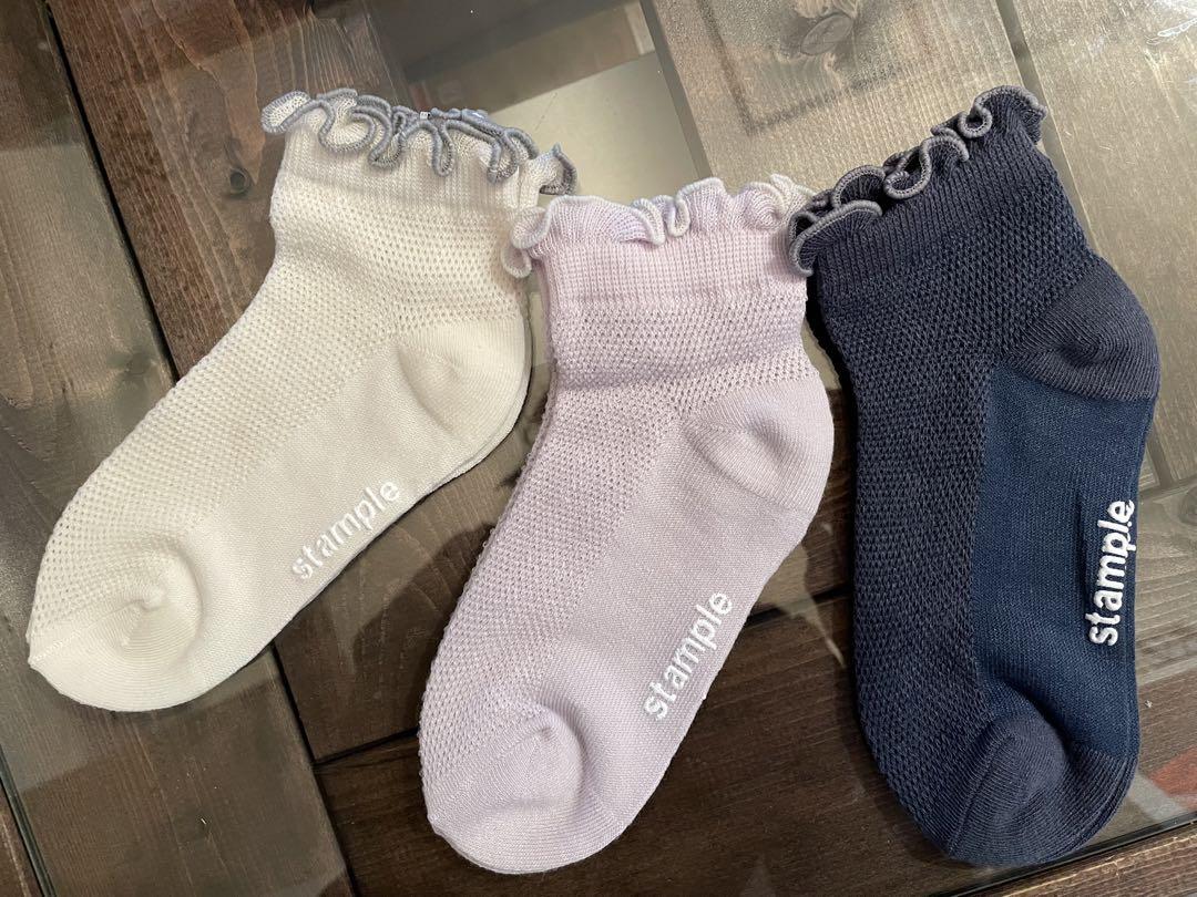 Stample Girly Mesh Short Socks 3Pairs/Stample花漾蕾丝短袜 3双装 13-21cm 1-9yrs