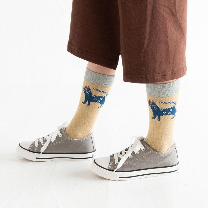 Stample Hachiawase Animal Crew Socks 3Pairs/Stample小动物伙伴儿童长袜 3双装 16-21cm 4-9yrs