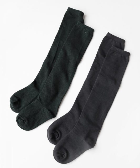 Stample Inner Cotton Knee High Socks Charcoal&Black/Stample经典过膝儿童长筒袜 灰色&黑色 16-18cm 4-6yrs