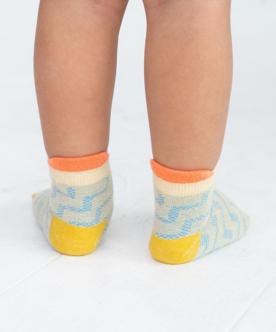 Stample Light Mesh Baby Ankle Socks-Boy Color 3Pairs/Stample网格织纹宝宝脚踝袜 调皮色 3双装 11-13cm 0-1yr
