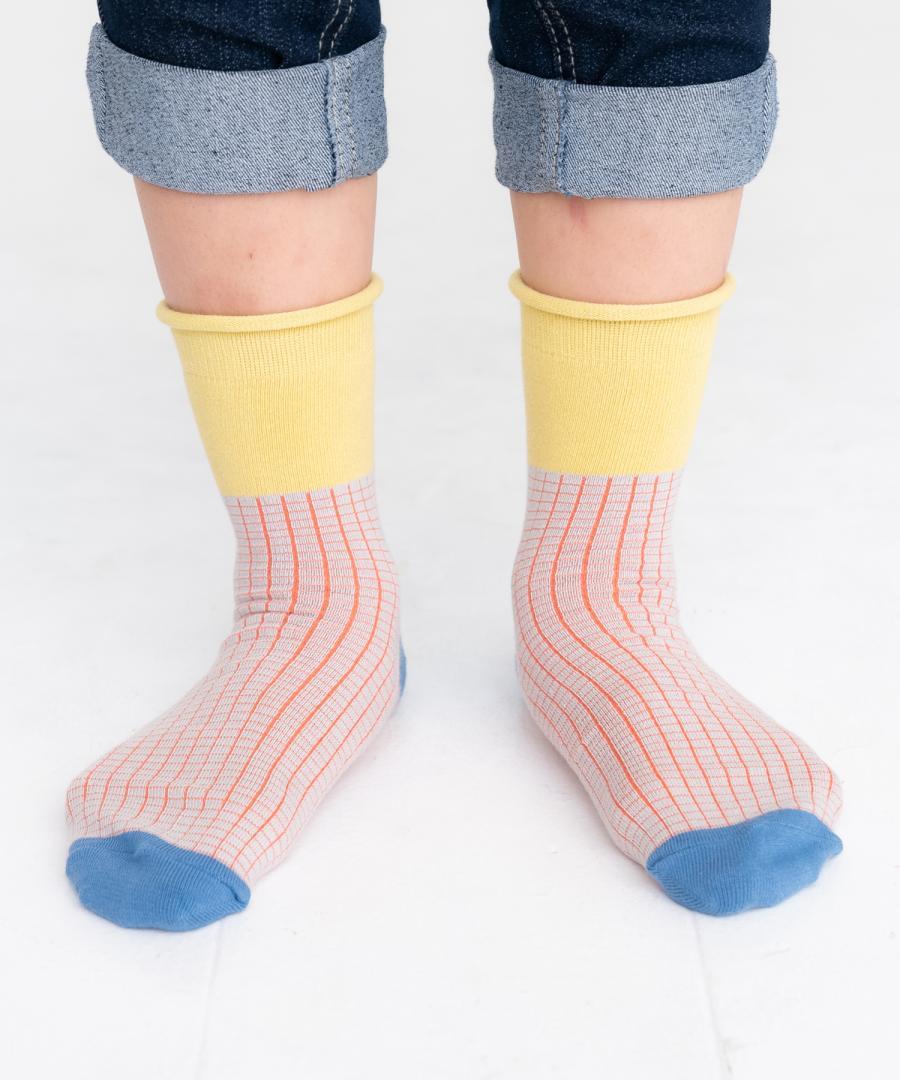Stample Waffle Style Short Socks 3Pairs/Stample瓦夫格萌萌儿童短袜 3双装 13-21cm 1-9yrs
