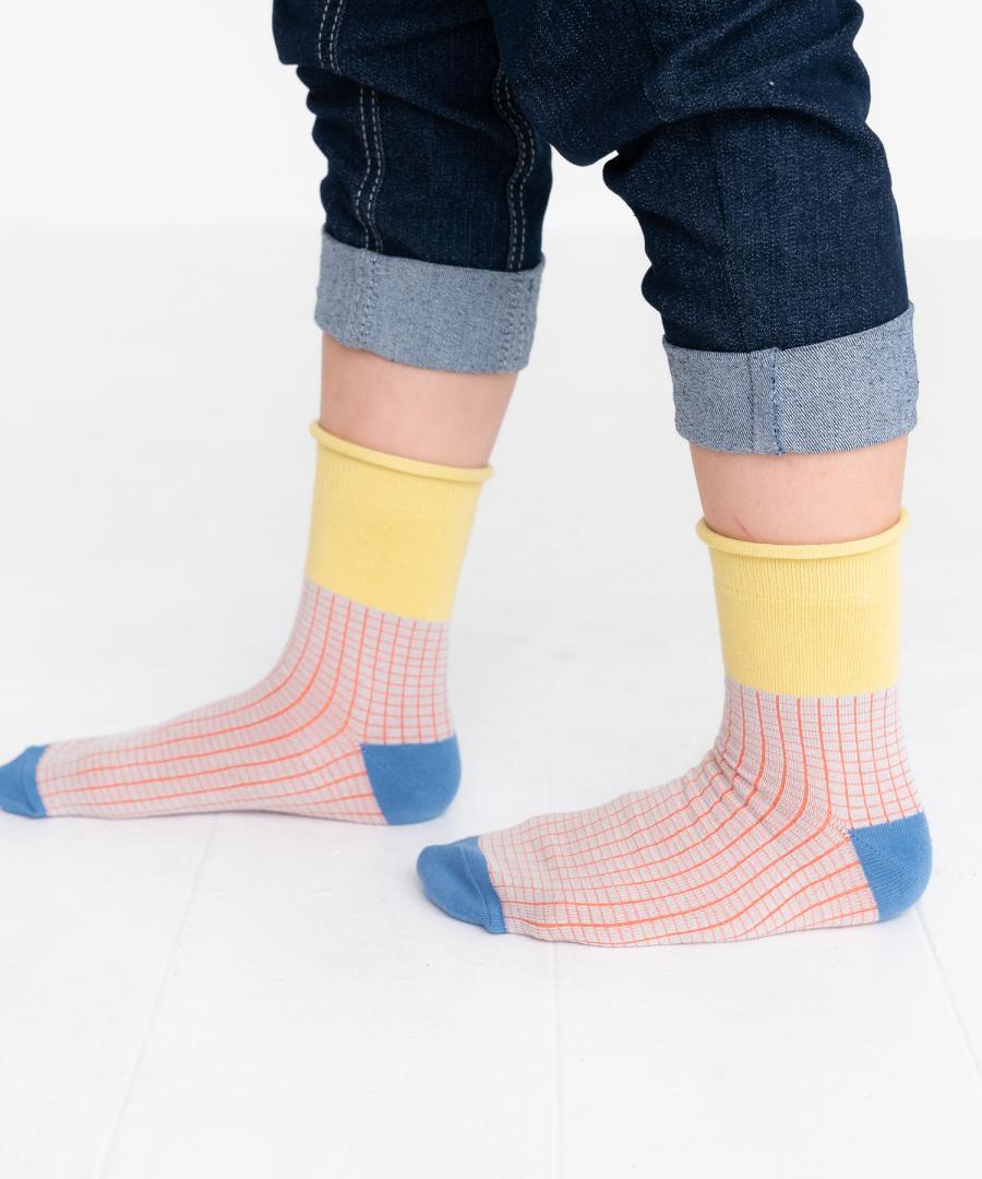 Stample Waffle Style Short Socks 3Pairs/Stample瓦夫格萌萌儿童短袜 3双装 13-21cm 1-9yrs
