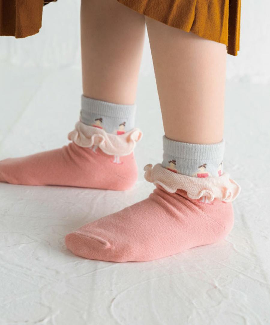 Stample Ballerina Short Socks 3Pairs/Stample芭蕾女孩儿童短袜 3双装 13-21cm 1-9yrs