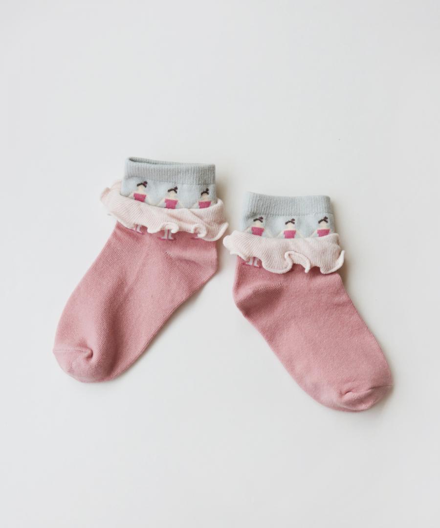 Stample Ballerina Short Socks 3Pairs/Stample芭蕾女孩儿童短袜 3双装 13-21cm 1-9yrs