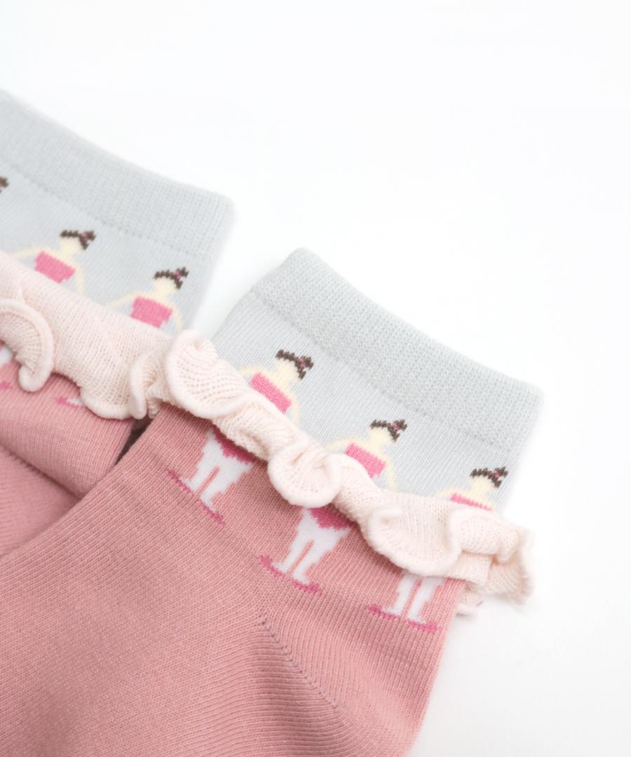 Stample Ballerina Short Socks 3Pairs/Stample芭蕾女孩儿童短袜 3双装 13-21cm 1-9yrs