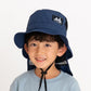 Stample Double Visor UV Protection Outdoor Kids Hat-Blue/Stample护颈清凉儿童遮阳帽 烟蓝 S-L