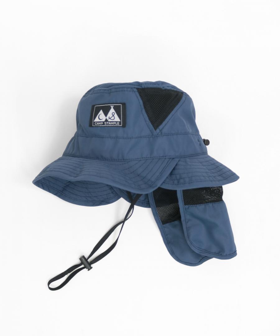 Stample Double Visor UV Protection Outdoor Kids Hat-Blue/Stample护颈清凉儿童遮阳帽 烟蓝 S-L