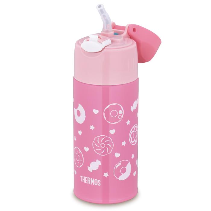 Thermos Kids Vacuum Insulated Straw Bottle-Pink Donuts膳魔师真空吸管儿童保温杯-粉色甜甜圈 400ml