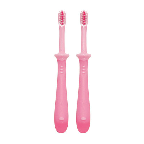 Pigeon Baby Training Toothbrush-Pink 贝亲婴儿护齿训练牙刷 2支入 粉色 18 month+ 2pcs