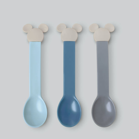 Nishiki Kasei Disney Baby Spoon Set-Mickey Blue/迪士尼儿童餐勺套组 莫兰迪米奇蓝 3pcs