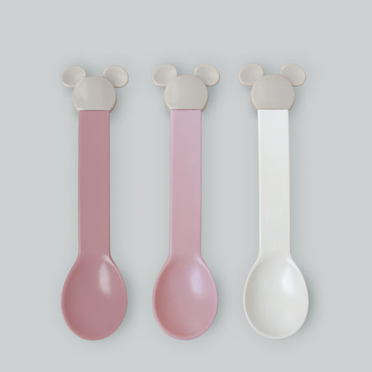 Nishiki Kasei Disney Baby Spoon Set-Minnie Pink/迪士尼儿童餐勺套组 莫兰迪米妮粉 3pcs