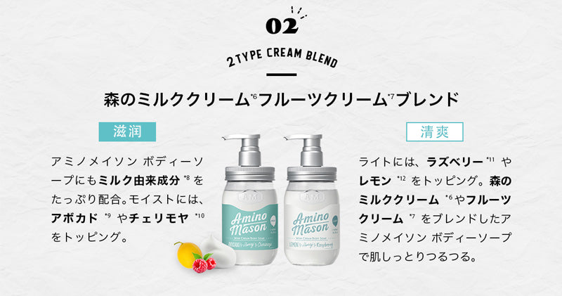 Amino Mason Whip Cream Body Soap Light/Amino Mason植物氨基酸沐浴露 柠檬蜂蜜清爽型 450ml