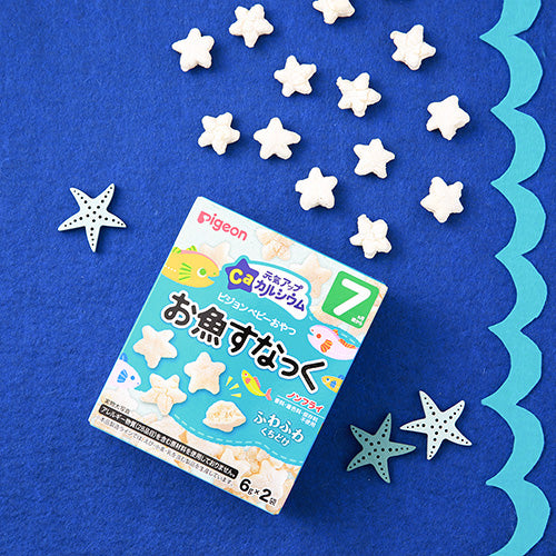 Pigeon Baby Snack 贝亲高钙小鱼星星泡芙 7月+ 6gx2袋