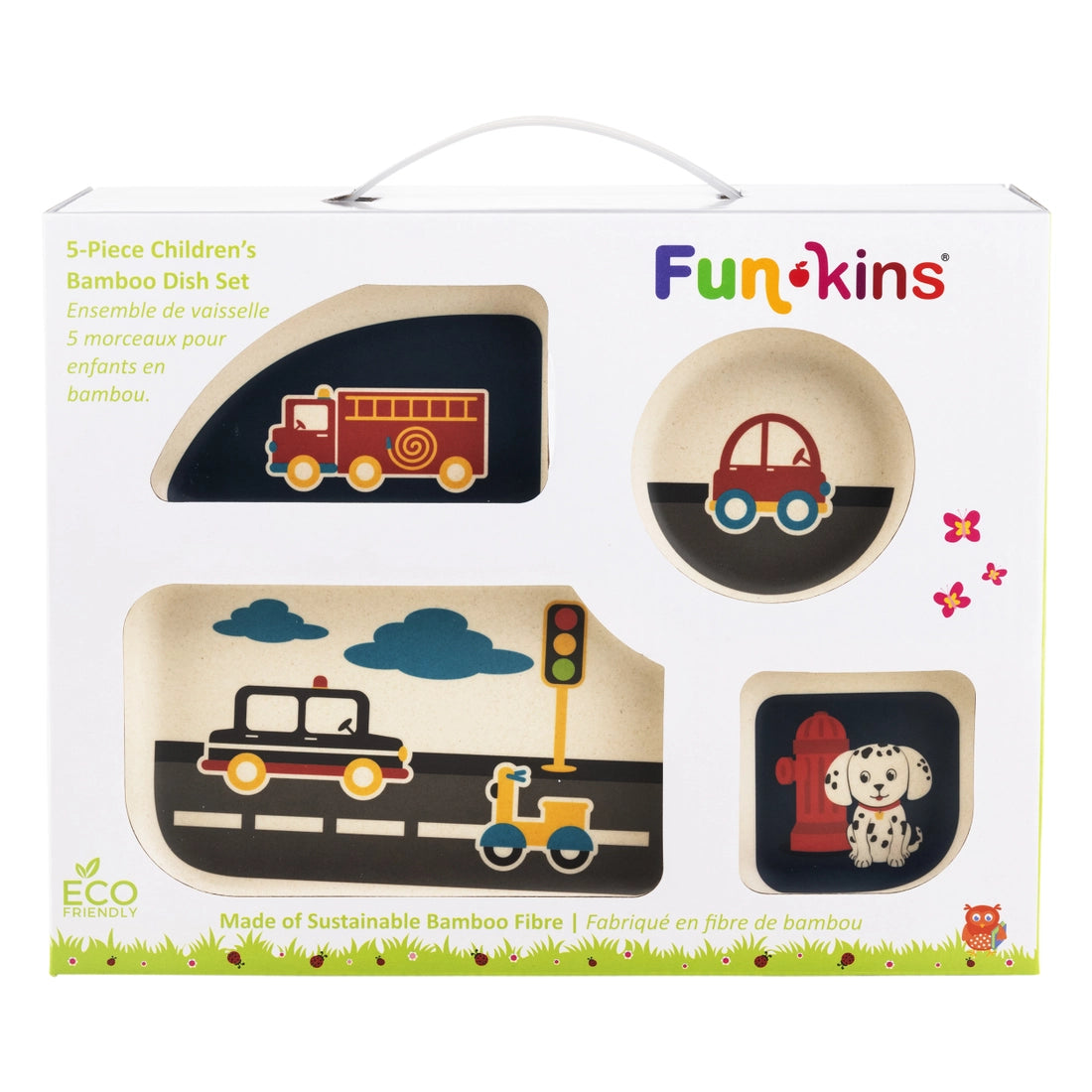Funkins竹纤维儿童餐盘五件套 Transportation