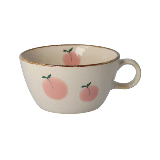 Minoyaki Murir Soap Bowl-Peach美浓烧日式粗陶手绘麦片碗汤碗-水蜜桃