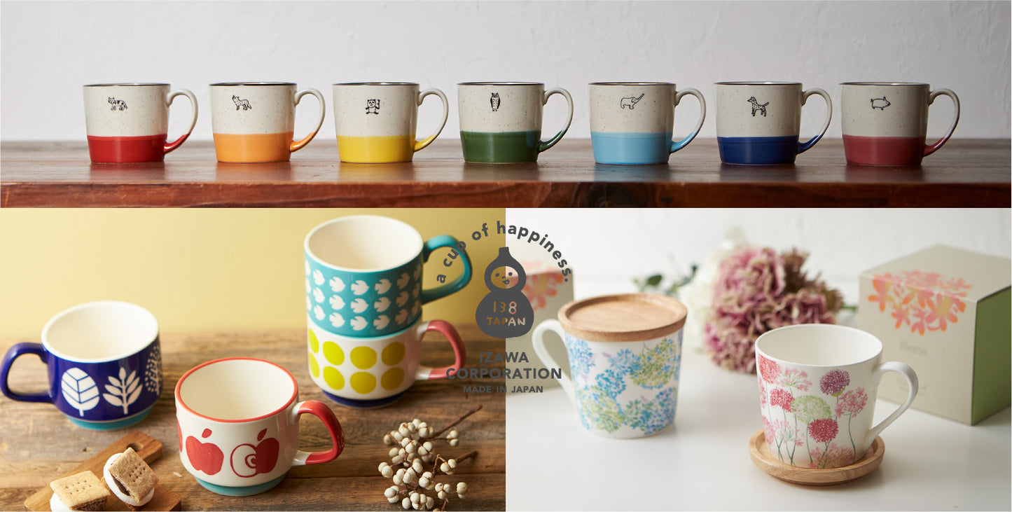 Minoyaki Fika Coffee Mug-Apple日本美浓烧Fika可叠放艺术家咖啡杯-苹果