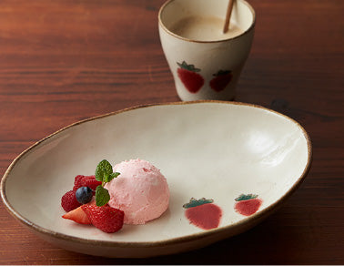Minoyaki Murir Mug-Strawberry美浓烧日式粗陶手绘马克杯-草莓