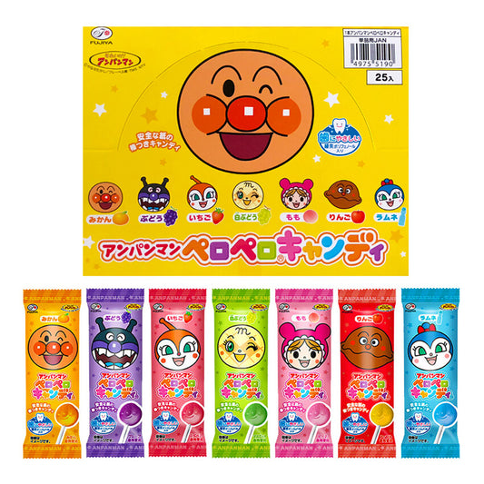 2024.2.28Fujiya Anpanman Fruit Lollipop不二家面包超人护齿水果棒棒糖随机10支Combo 10pcs