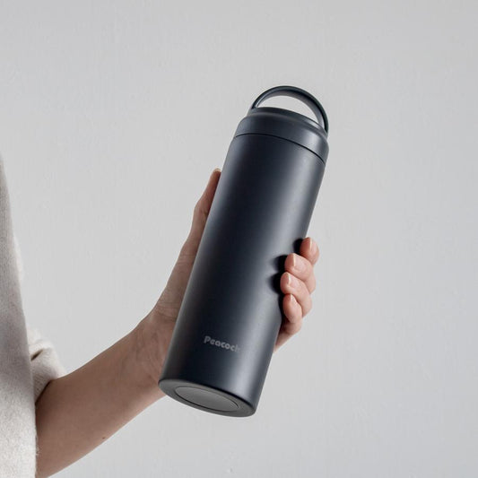 Peacock Stainless Steel Vacuum Insulated Bottle Screw Mug Type-Black/Peacock真空层魔法瓶保温杯-静谧黑 480ml