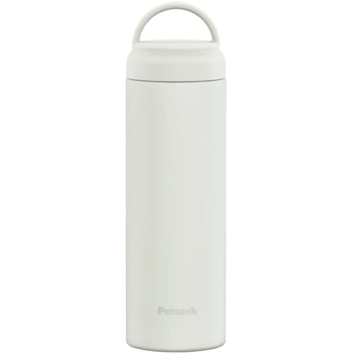 Peacock Stainless Steel Vacuum Insulated Bottle Screw Mug Type-White/Peacock真空层魔法瓶保温杯-雪山白 480ml