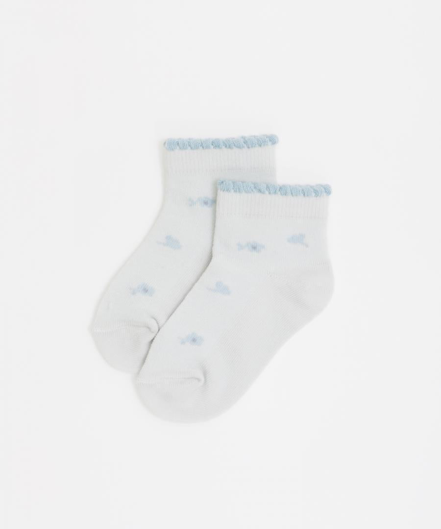 Stample Pale Flower Baby Ankle Socks 3Pairs/Stample花朵宝宝脚踝袜 3双装 11-13cm 0-1yr