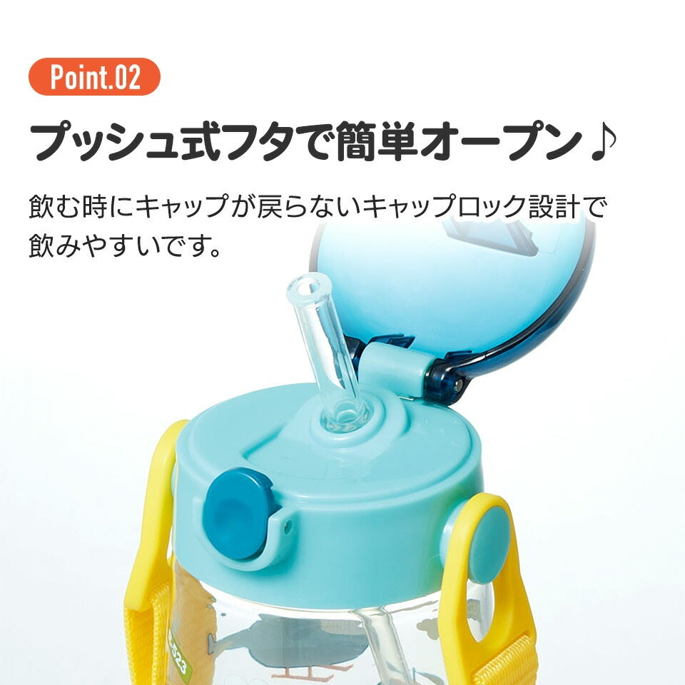 Skater Disney PRINCESS One-Push Straw Water Bottle/Skater迪士尼公主吸管水壶 480ml
