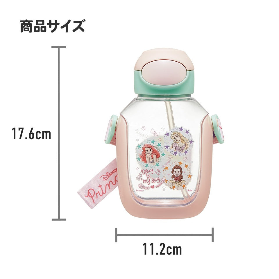 Skater One-Push Straw Water Bottle-PRINCESS/Skater一键式吸管水壶-迪士尼公主 530ml