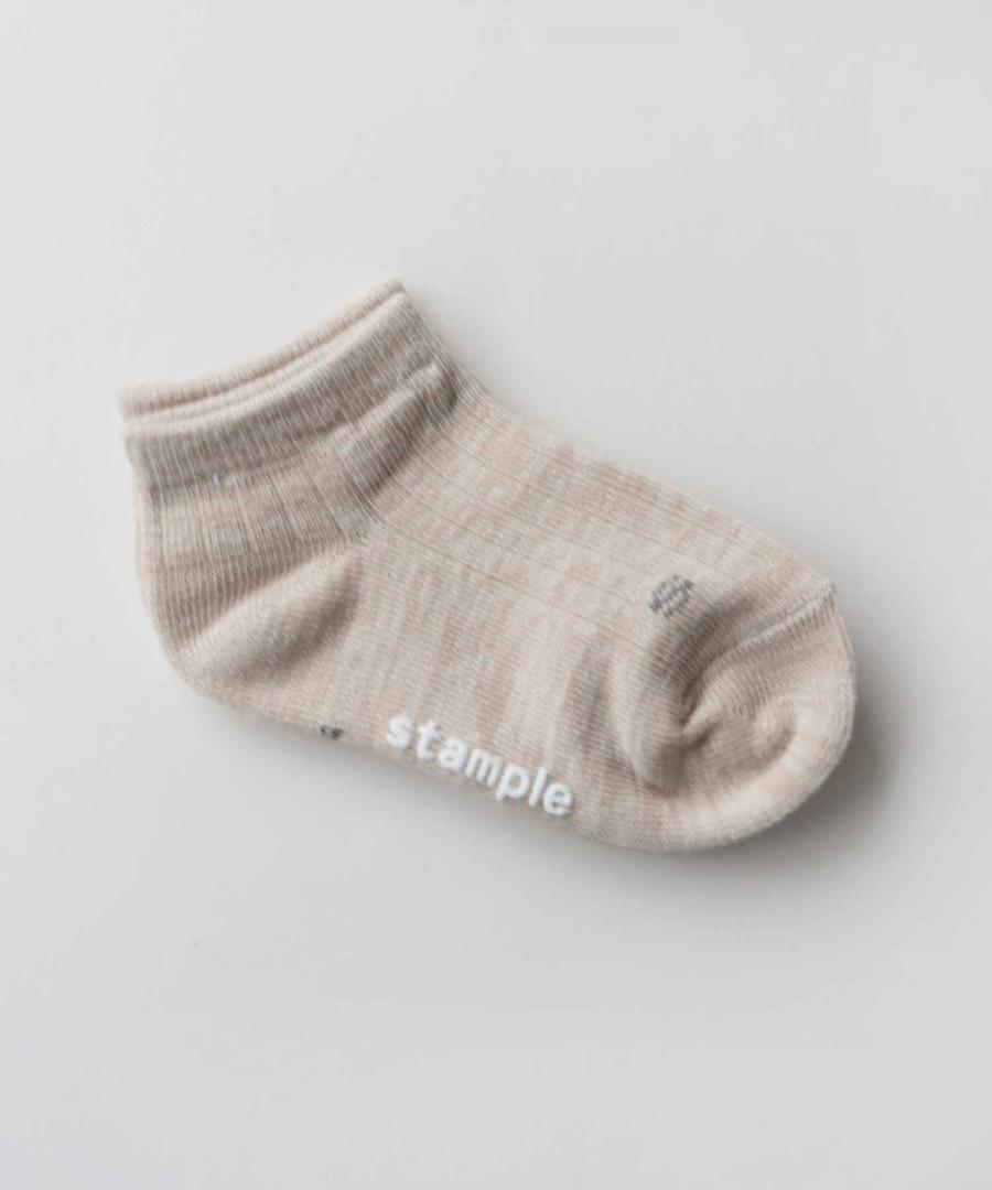 Stample Standard Heather Ankle Socks-Black&Gray&Beige/Stample细绵脚踝袜 黑色&灰色&米色 16-25cm 4yrs-Adult