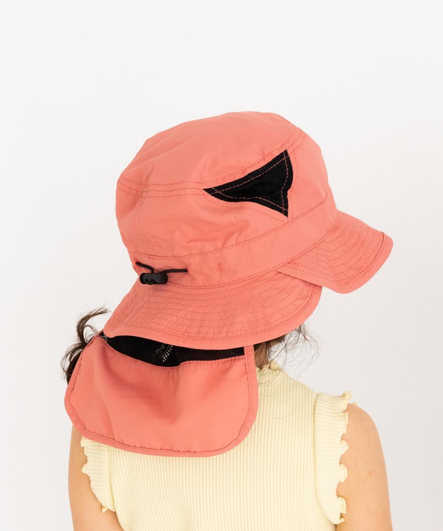 Stample Double Visor UV Protection Outdoor Kids Hat-Pink/Stample护颈清凉儿童遮阳帽 烟粉 S-L