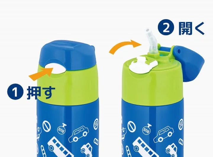 Thermos Kids Vacuum Insulated Straw Bottle-Toy Cars膳魔师真空吸管儿童保温杯-小汽车 400ml