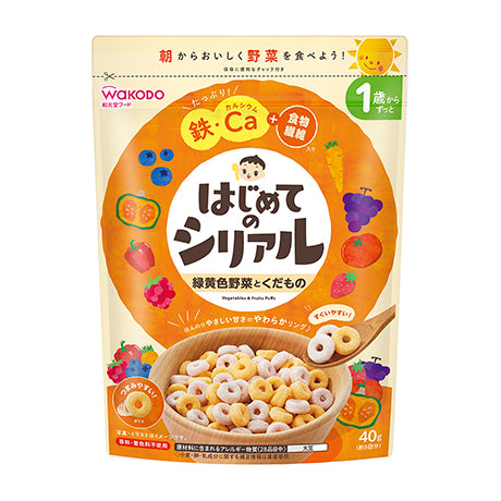 Wakodo Baby Puff Cereal 和光堂高铁高钙膳食纤维水果蔬菜早餐营养米圈 1岁+ 40g
