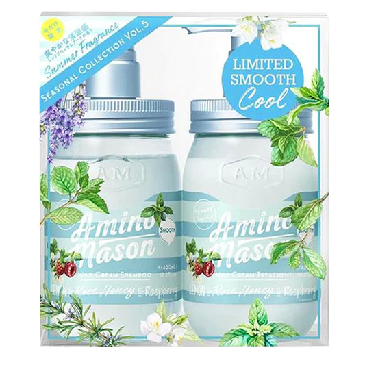 Amino Mason Mint Moist White Cream Shampoo & Treatment Set-Cool/Amino Mason氨基酸薄荷养护洗护套装 清爽型450ml*2