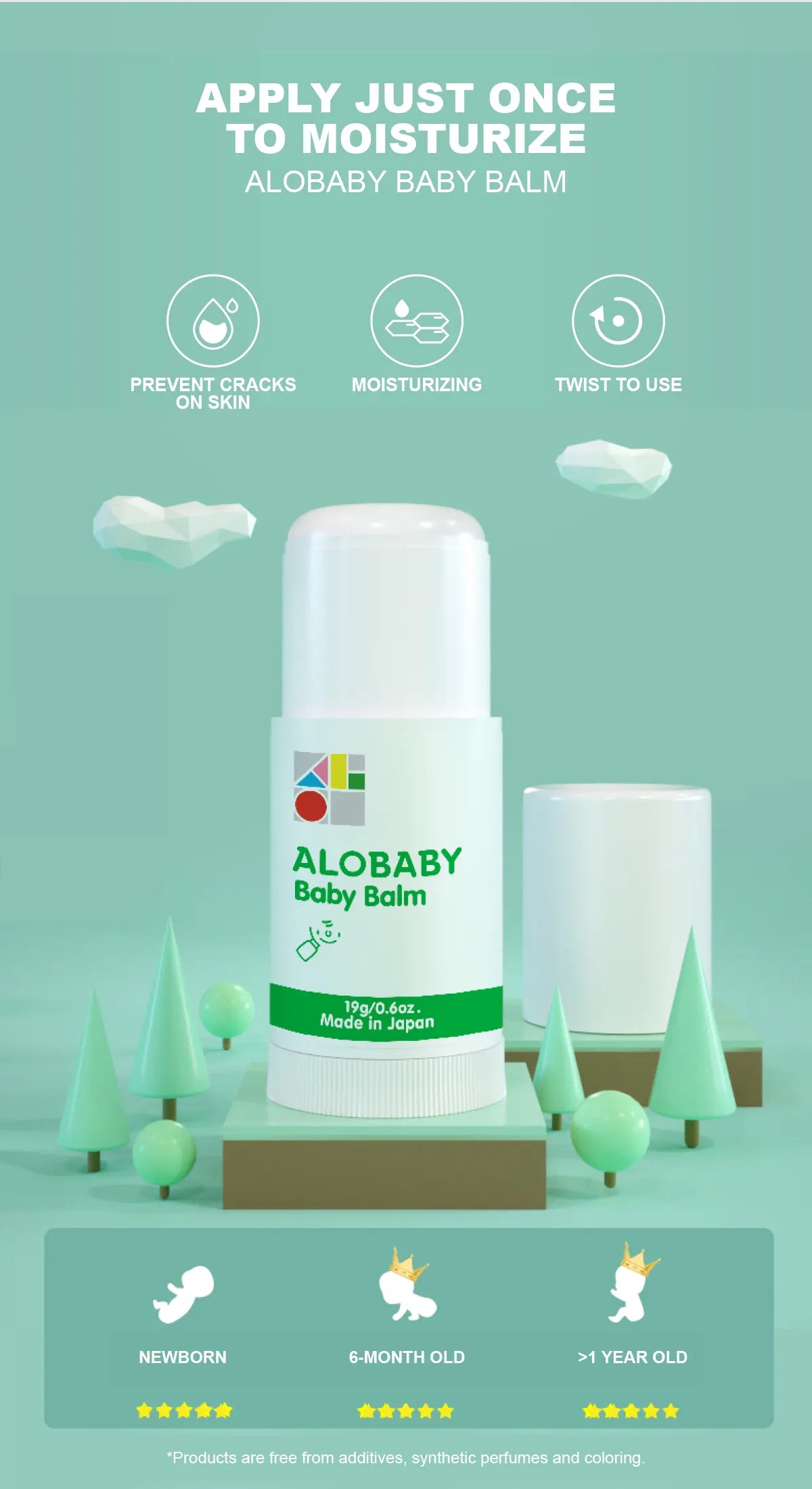 Alobaby Organic Baby Blam/Alobaby天然有机宝宝保湿护肤棒 19g