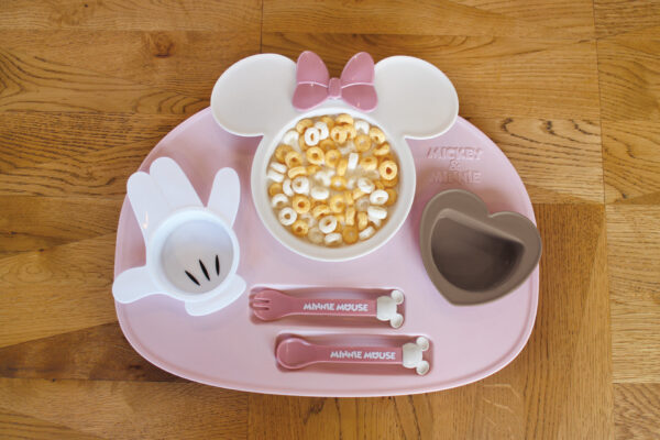 Nishiki Kasei Disney Lunch Plate-Minnie Pink/迪士尼六件套儿童餐盘 莫兰迪米妮粉