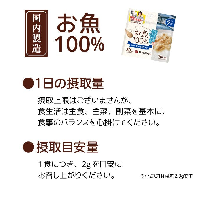 2025.8.31 Mirai 100% Fish Powder/Mirai DHA EPA 维D金枪鱼鲣鱼粉 7month+ 60g 30回分