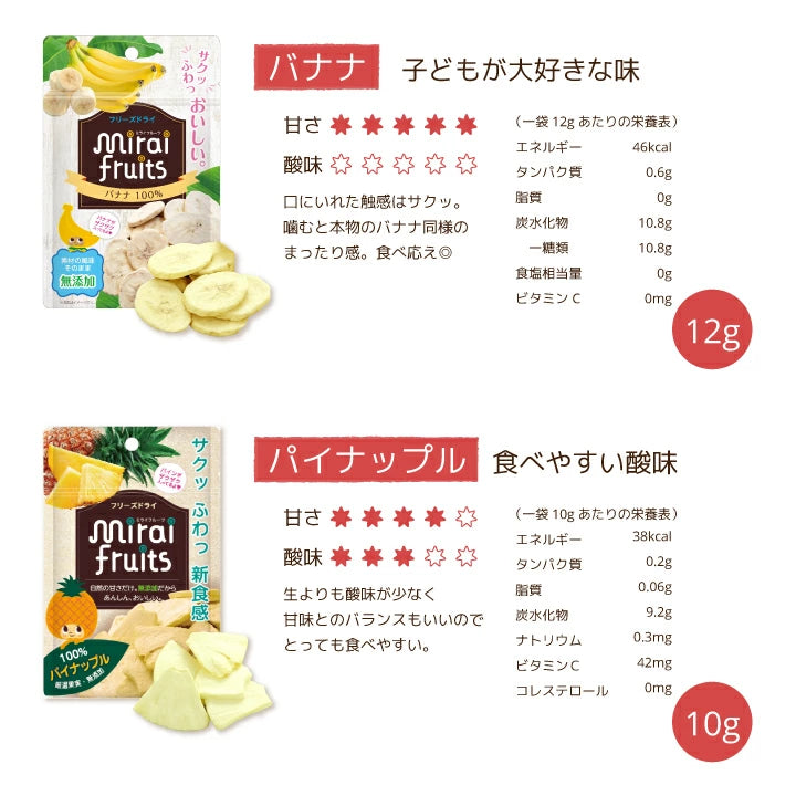 2024.10 Mirai Fruits Freeze Dried Banana/Mirai Fruits未来果实100%天然香蕉干 9 month+ 12g