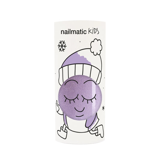 Nailmatic Water-based Kids Nail Polish-PIGLOU Lilac Glitter