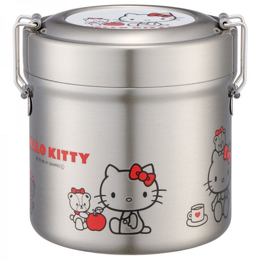 Skater Antibacterial Vacuum Stainless Lunch Box-Hello Kitty/Skater超轻真空不锈钢抗菌双层保温饭盒 Hello Kitty 600ml