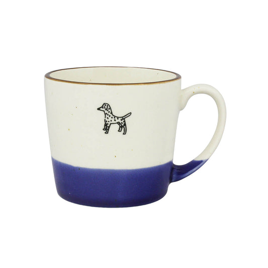 Minoyaki Glazed Mug-Dog日本美浓烧渐层马克杯-深蓝小狗