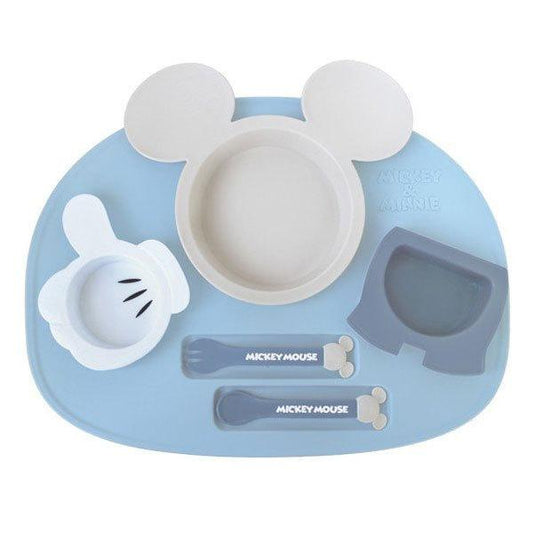 Nishiki Kasei Disney Lunch Plate-Mickey Blue/迪士尼六件套儿童餐盘 莫兰迪米奇蓝